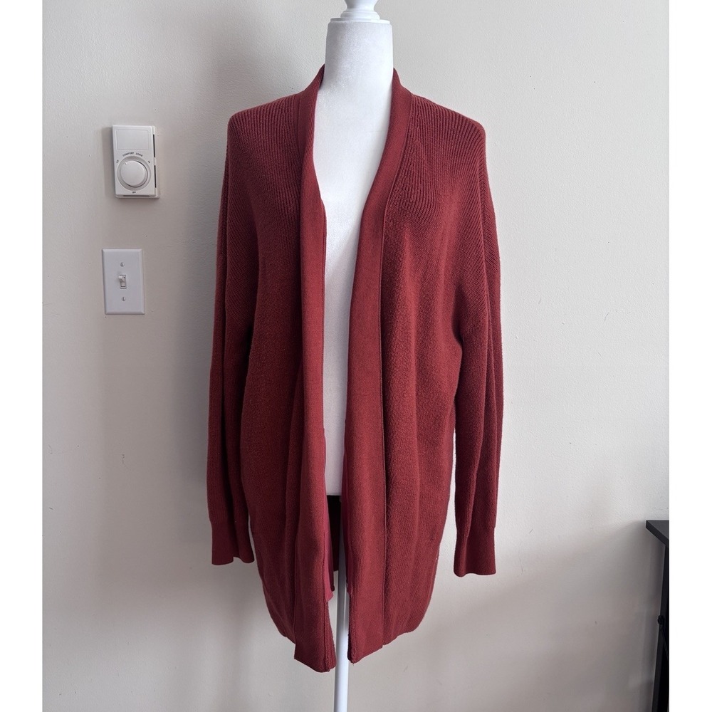 Lululemon Merino Wool‎ Rib Long Wrap Sweater Size 12 Large Orange